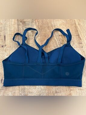 Athleta Sculptek Strappy Stealth Sports Bra Teal Size S